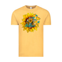 Vintage Mustard western sunflower  cross believe Vintage Tee - BarkalooDesign
