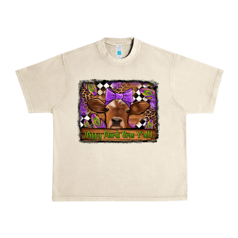 Happy Mardi Gras Y'all Cow Urban Heavy Tee by Jasminsmagicworld | Teevron