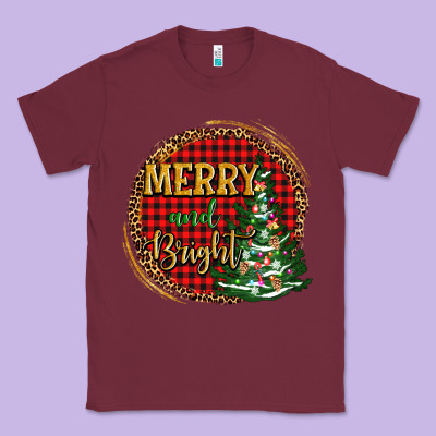 Merry And Bright Christmas Tree Classic Tee Designed By Adodesignshop
