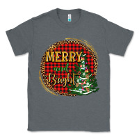 Charcoal Heather merry and bright christmas tree Classic Tee - AdoDesignShop