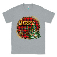 Heather Grey merry and bright christmas tree Classic Tee - AdoDesignShop