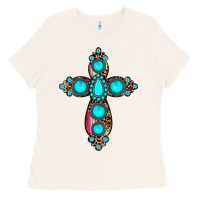 Bone gemstone cross Ladies Tee - JahusDesignShop