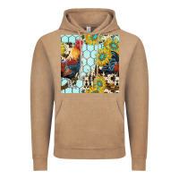 Vintage Coffee western rooster seamless pattern Vintage Hoodie - BundleAndBundleShop