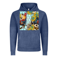 Vintage Denim western rooster seamless pattern Vintage Hoodie - BundleAndBundleShop