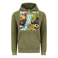 Vintage Olive western rooster seamless pattern Vintage Hoodie - BundleAndBundleShop
