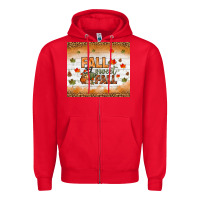 Red fall sweet fall tumbler Zipper Hoodie - BundleAndBundleShop