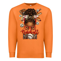 Carrot Baseball Mom Afro Messy Bun Premium Sweatshirt - texasbilliewilder