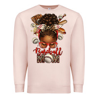 Pale Pink Baseball Mom Afro Messy Bun Premium Sweatshirt - texasbilliewilder