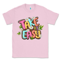 Bubblegum Pink take it easy Classic Tee - MaliasSmallBusiness