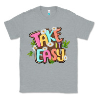 Heather Grey take it easy Classic Tee - MaliasSmallBusiness
