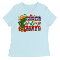 Baby Blue cinco de mayo cactus Ladies Tee - Zillion Design Studio