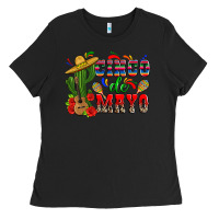 Black cinco de mayo cactus Ladies Tee - Zillion Design Studio