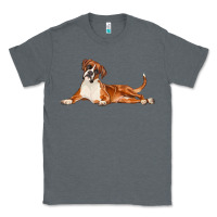 Charcoal Heather Boxer Dog Illustrations Classic Tee - LillyAllenDesigns
