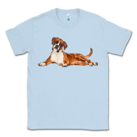 Dusty Blue Boxer Dog Illustrations Classic Tee - LillyAllenDesigns