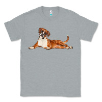 Heather Grey Boxer Dog Illustrations Classic Tee - LillyAllenDesigns