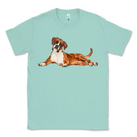 Seafoam Boxer Dog Illustrations Classic Tee - LillyAllenDesigns