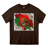 Chocolate Brown mexican flag and roses Heavy Core Tee - CTS Tumbler Store