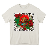 Cream mexican flag and roses Heavy Core Tee - CTS Tumbler Store
