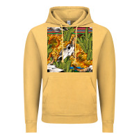 Vintage Mustard western bull skull seamless pattern Vintage Hoodie - BundleAndBundleShop