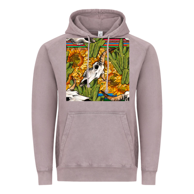 Western Bull Skull Seamless Pattern Vintage Hoodie by BundleAndBundleShop | Teevron
