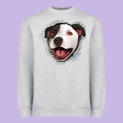 Pittbull Gray Glitter Heavyweight Sweatshirt Designed By Jasminsmagicworld