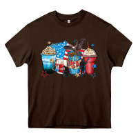 Chocolate Brown usa coffee cups Heavy Core Tee - Zillion Design Studio
