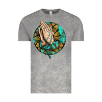Cloud Rock western praying hands prayer rosary  faith cross Vintage Tee - BarkalooDesign