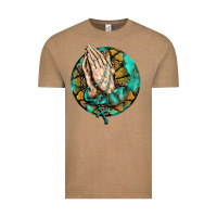 Vintage Coffee western praying hands prayer rosary  faith cross Vintage Tee - BarkalooDesign