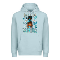 Just A Girl Who Loves Winter Afro Messy Bun Premium Hoodie | Teevron