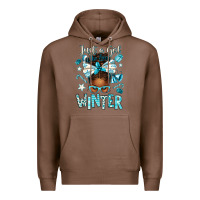 Chestnut just a girl who loves winter afro messy bun Premium Hoodie - texasbilliewilder