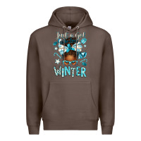 Coffee just a girl who loves winter afro messy bun Premium Hoodie - texasbilliewilder
