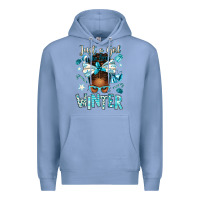Colony Blue just a girl who loves winter afro messy bun Premium Hoodie - texasbilliewilder