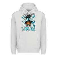 Dove Grey just a girl who loves winter afro messy bun Premium Hoodie - texasbilliewilder