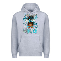 Heather Grey just a girl who loves winter afro messy bun Premium Hoodie - texasbilliewilder