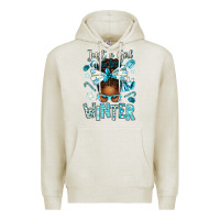 Oatmeal Heather just a girl who loves winter afro messy bun Premium Hoodie - texasbilliewilder