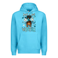 Ocean Blue just a girl who loves winter afro messy bun Premium Hoodie - texasbilliewilder