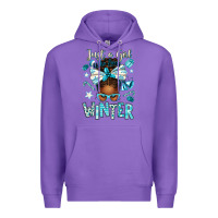 Purple just a girl who loves winter afro messy bun Premium Hoodie - texasbilliewilder