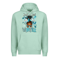 Seafoam just a girl who loves winter afro messy bun Premium Hoodie - texasbilliewilder