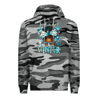 Slate Camo just a girl who loves winter afro messy bun Premium Hoodie - texasbilliewilder