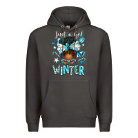 Smoke just a girl who loves winter afro messy bun Premium Hoodie - texasbilliewilder
