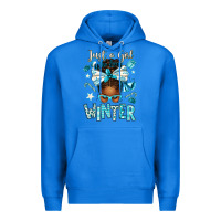 True Royal just a girl who loves winter afro messy bun Premium Hoodie - texasbilliewilder