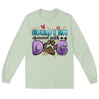 Matcha hello i am obsessed with my dog Long Sleeve Tee - MaliasSmallBusiness