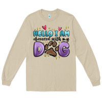 Mushroom hello i am obsessed with my dog Long Sleeve Tee - MaliasSmallBusiness