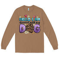 Toasted Coconut hello i am obsessed with my dog Long Sleeve Tee - MaliasSmallBusiness