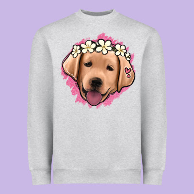 Jack Russel Floral Kopyası Heavyweight Sweatshirt Designed By Jasminsmagicworld