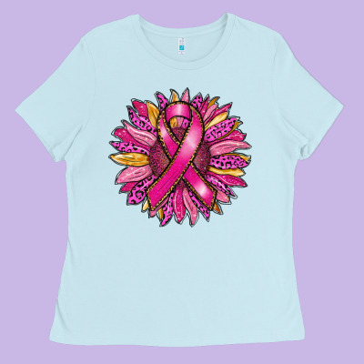 Breast Cancer Sunflower Ladies Tee Designed By Ranaportraitstore