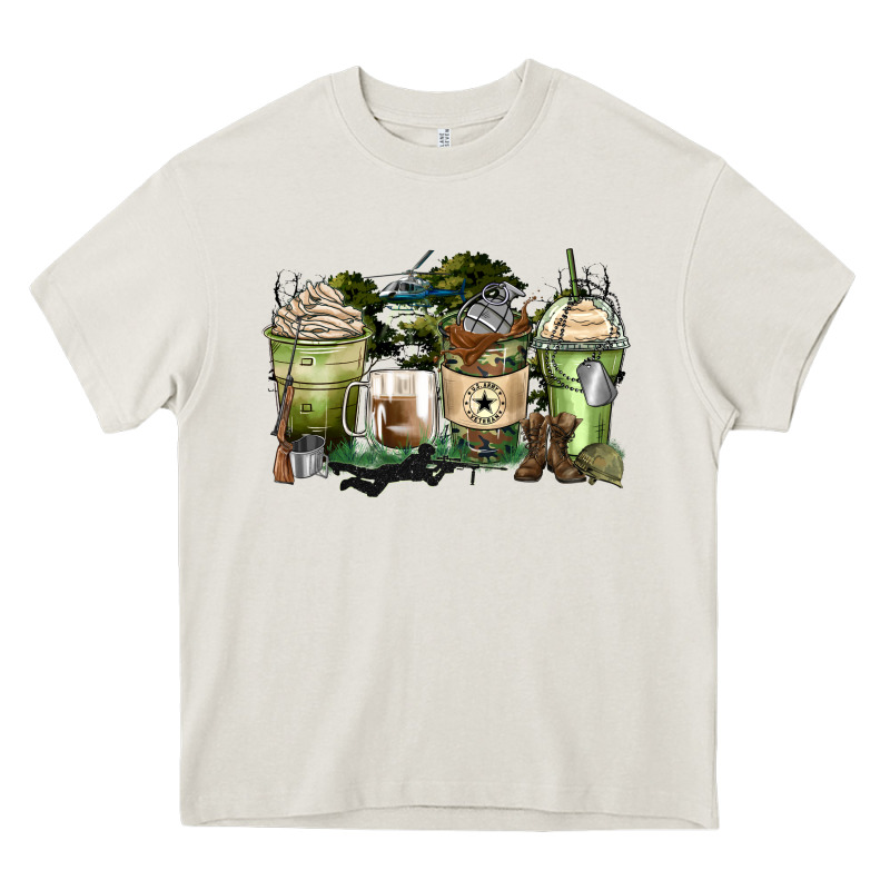 Veteran Coffee Cups Heavy Core Tee by Zillion Design Studio | Teevron
