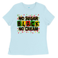 Baby Blue no sugar no cream black Ladies Tee - Zillion Design Studio