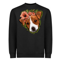 Black jack russel floral Heavyweight Sweatshirt - Jasminsmagicworld