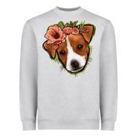 Heather Grey jack russel floral Heavyweight Sweatshirt - Jasminsmagicworld